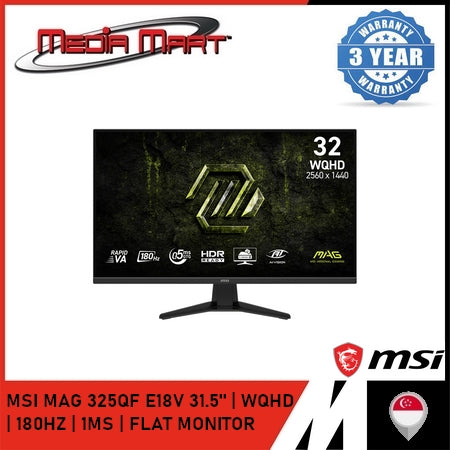 MSI MAG 325QF E18V 31.5" | WQHD | 1MS | 180HZ | FLAT MONITOR