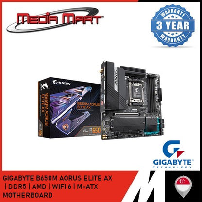 GIGABYTE B650M AORUS ELITE AX AM5 DDR5 M-ATX MOTHERBOARD