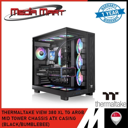 THERMALTAKE VIEW 380 XL TG ARGB MID TOWER CHASSIS ATX CASING (BLACK/BUMBLEBEE)