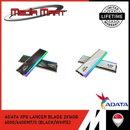 ADATA XPG LANCER BLADE RGB DDR5 6000/6400MT/S CL30/32/36 2X16GB/2X32GB (BLACK/WHITE)