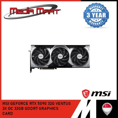 MSI GEFORCE RTX 5090 32G VENTUS 3X OC 32GB GDDR7 GRAPHICS CARD