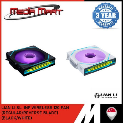 LIAN LI SL-INF WIRELESS 120 FAN (REGULAR/REVERSE BLADE) (BLACK/WHITE) 1PC PACK/3PC PACK