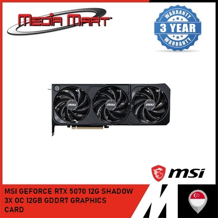 MSI GEFORCE RTX 5070 12G SHADOW 3X OC 12GB GDDR7 GRAPHICS CARD