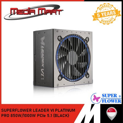 SUPERFLOWER LEADEX VI PLATINUM PRO 850W/1000W PCIe PSU (BLACK)