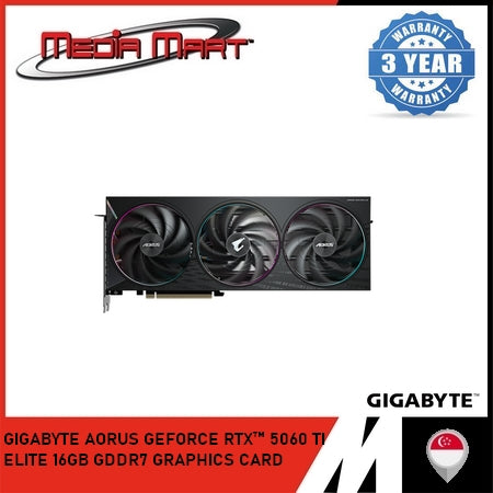 GIGABYTE AORUS GEFORCE RTX™ 5060 TI ELITE 16GB GDDR7 GRAPHICS CARD