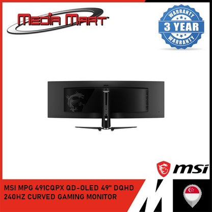 MSI MPG 491CQPX QD-OLED 49" DQHD  240HZ CURVED GAMING MONITOR
