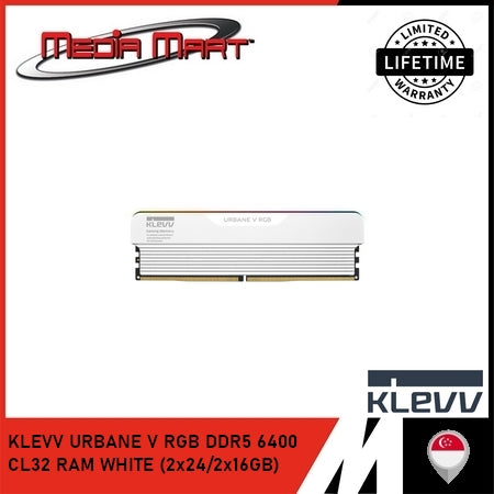 KLEVV URBANE V RGB DDR5 6400 CL32 RAM WHITE (2x24/2x16GB)