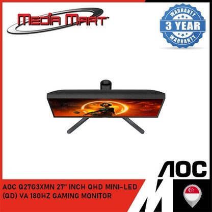 AOC Q27G3XMN 27" INCH/2K QHD MINI-LED/(QD)/VA/180HZ/1MS/GAMING MONITOR
