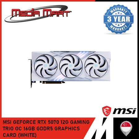 MSI GEFORCE RTX 5070 12G GAMING TRIO OC 16GB GDDR5 GRAPHICS CARD (WHITE)