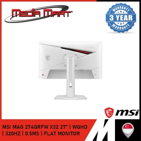 MSI MAG 274QRFW X32 27" | WQHD | 320HZ | 0.5MS |  FLAT MONITOR