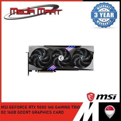 MSI GEFORCE RTX 5080 16G GAMING TRIO OC 16GB GDDR7 GRAPHICS CARD