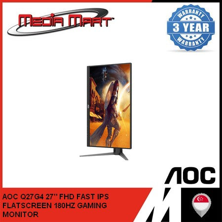 AOC Q27G4 27" QHD FAST IPS FLATSCREEN 180HZ GAMING  MONITOR