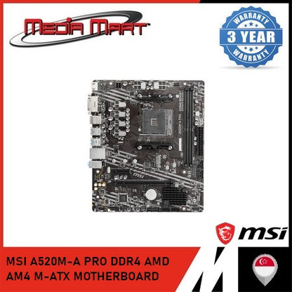 MSI A520M-A PRO DDR4 AMD AM4 M-ATX MOTHERBOARD