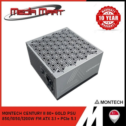 MONTECH CENTURY II 80+ GOLD PSU 850/1050/1200W FM ATX 3.1 + PCIe 5.1