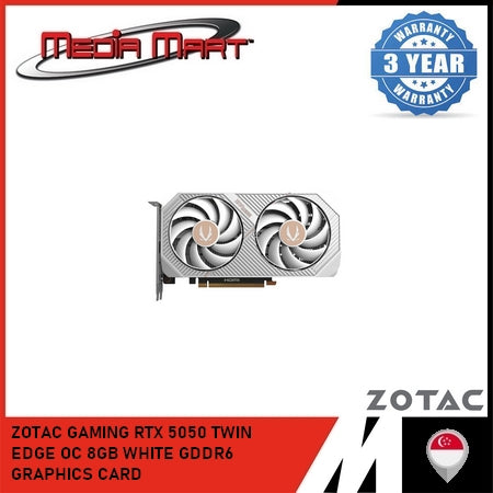ZOTAC GAMING RTX 5050 TWIN EDGE OC 8GB WHITE GDDR6 GRAPHICS CARD