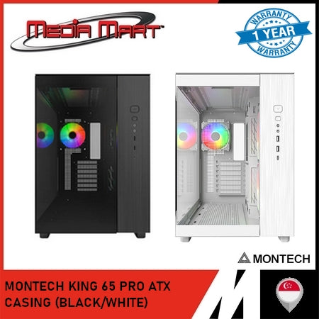MONTECH KING 65 PRO ATX CASING (BLACK/WHITE)