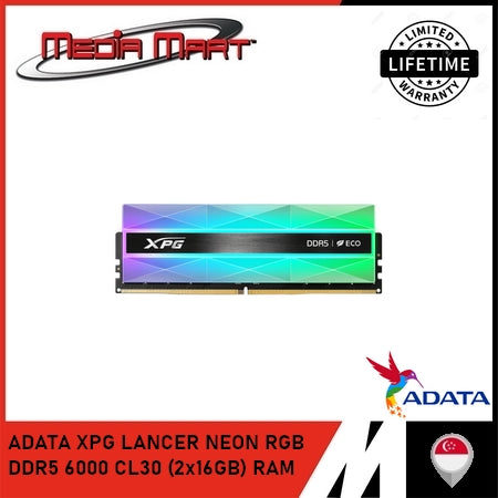 ADATA XPG LANCER NEON RGB DDR5 6000 CL30 (2x16GB) RAM