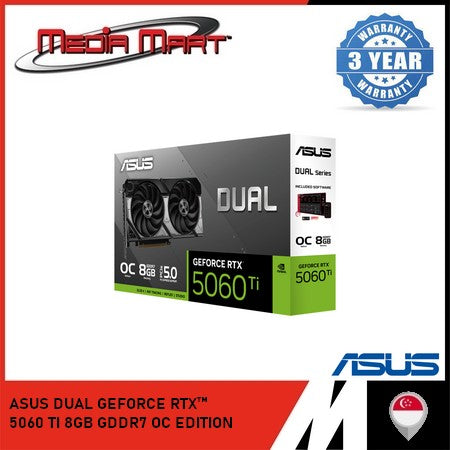 ASUS DUAL GEFORCE RTX 5060Ti 8GB GDDR7 OC EDITION GRAPHIC CARD