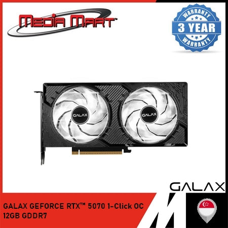 GALAX NVIDIA GEFORCE RTX™ 5070 1-CLICK OC 12GB GDDR7 192-BIT DP2.1B*/HDMI2.1B/DLSS 4