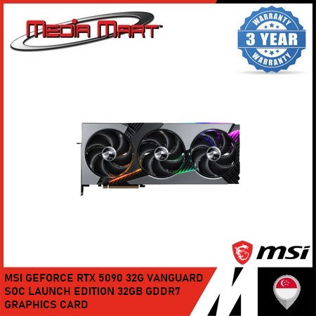 MSI GEFORCE RTX 5090 32G VANGUARD SOC LAUNCH EDITION 32GB GDDR7 GRAPHICS CARD