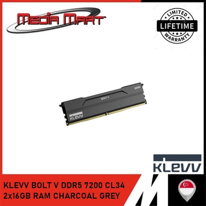 KLEVV BOLT V DDR5 7200 CL34 2x16GB RAM CHARCOAL GREY