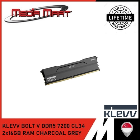 KLEVV BOLT V DDR5 7200 CL34 2x16GB RAM CHARCOAL GREY