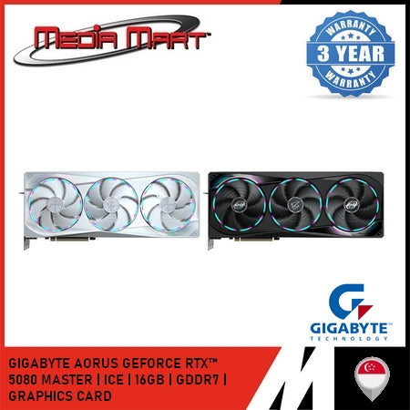 GIGABYTE AORUS GEFORCE RTX 5080 MASTER | ICE | 16GB | GDDR7 | GRAPHICS CARD