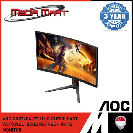 AOC CQ27G4 27" QHD CURVE FAST VA PANEL 180HZ REFRESH RATE MONITOR