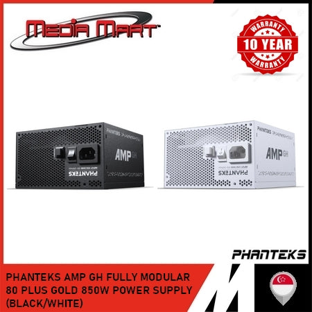 PHANTEKS AMP GH FULLY MODULAR  80 PLUS GOLD 850W POWER SUPPLY (BLACK/WHITE)