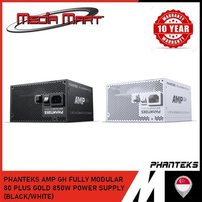 PHANTEKS AMP GH FULLY MODULAR  80 PLUS GOLD 850W POWER SUPPLY (BLACK/WHITE)