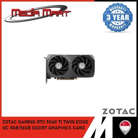 ZOTAC GAMING RTX 5060 Ti TWIN EDGE OC 8/16GB GRAPHIC CARD