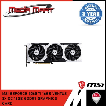 MSI GEFORCE RTX 5060 TI 8G VENTUS 3X OC GDDR7 8GB GRAPHICS CARD