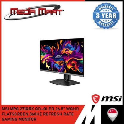 MSI MPG 271QRX QD-OLED 26.5" WQHD  FLATSCREEN 360HZ REFRESH RATE GAMING MONITOR