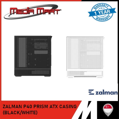 ZALMAN P40 PRISM ATX CASING (BLACK/WHITE)