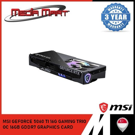 MSI GEFORCE 5060 TI 16G GAMING TRIO OC 16GB GDDR7 GRAPHICS CARD