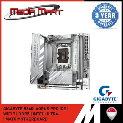 GIGABYTE B860I AORUS PRO ICE LGA 1851 DDR5 MINI-ITX MOTHERBOARD