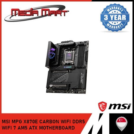 MSI MPG X870E CARBON WIFI DDR5 WIFI 7 AM5 ATX MOTHERBOARD