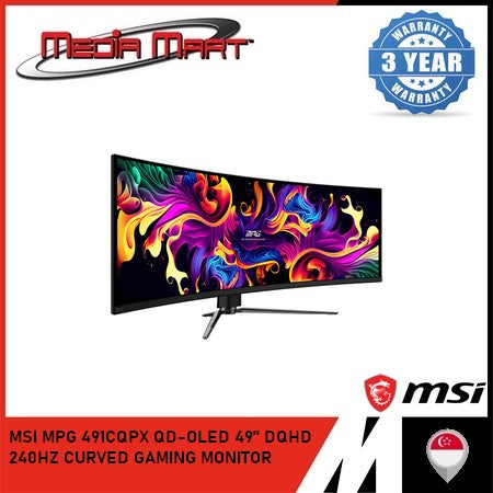 MSI MPG 491CQPX QD-OLED 49" DQHD  240HZ CURVED GAMING MONITOR