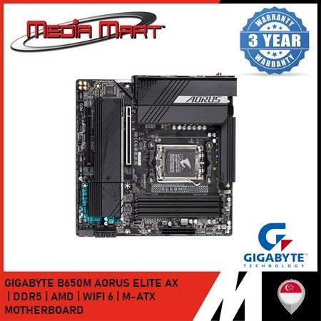 GIGABYTE B650M AORUS ELITE AX AM5 DDR5 M-ATX MOTHERBOARD