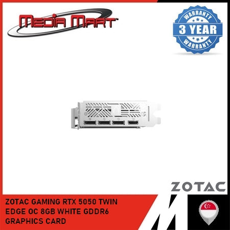 ZOTAC GAMING RTX 5050 TWIN EDGE OC 8GB WHITE GDDR6 GRAPHICS CARD
