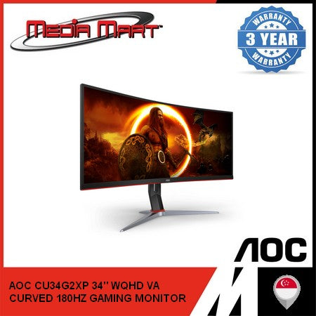 AOC CU34G2XP 34" WQHD VA CURVED 180HZ GAMING MONITOR