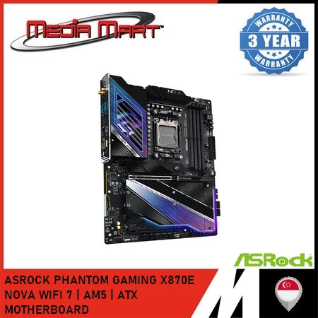ASROCK PHANTOM GAMING X870E NOVA WIFI 7 | AM5 | ATX MOTHERBOARD