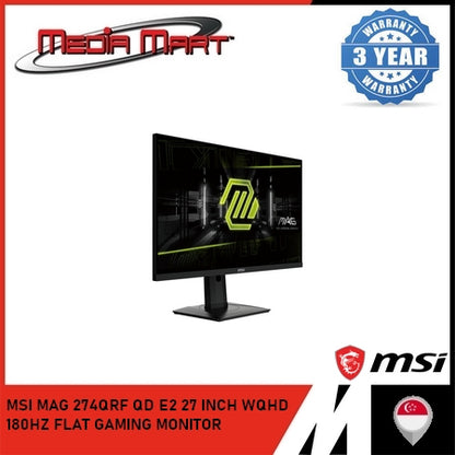 MSI MAG 274QRF QD E2 27 INCH WQHD 180HZ FLAT GAMING MONITOR