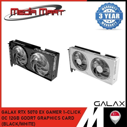 GALAX RTX 5070 EX GAMER 1-CLICK OC 12GB GDDR7 GRAPHICS CARD (BLACK/WHITE)