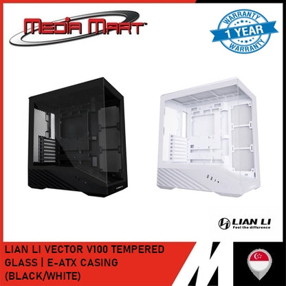 LIAN LI VECTOR V100R TEMPERED GLASS | E-ATX CASING (BLACK/WHITE)