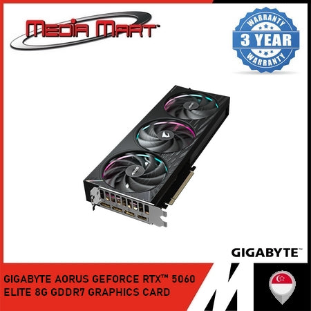 GIGABYTE AORUS GEFORCE RTX 5060 ELITE 8G GDDR7 GRAPHICS CARD