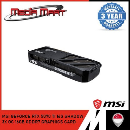 MSI GEFORCE RTX 5070 TI 16G SHADOW 3X OC 16GB GDDR7 GRAPHICS CARD