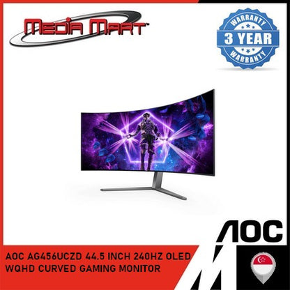 AOC AG456UCZD 44.5 INCH 240HZ OLED WQHD CURVED GAMING MONITOR