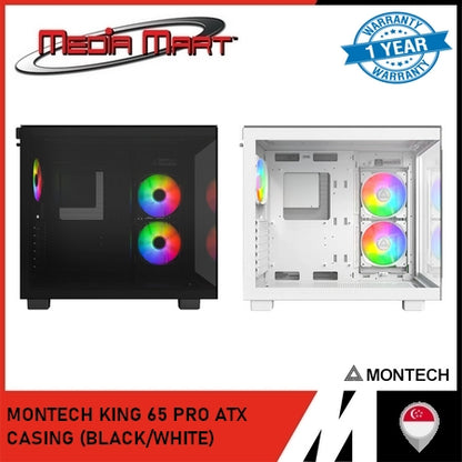 MONTECH KING 65 PRO ATX CASING (BLACK/WHITE)