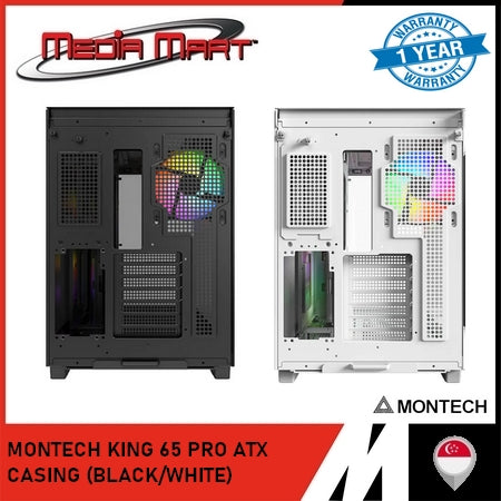 MONTECH KING 65 PRO ATX CASING (BLACK/WHITE)